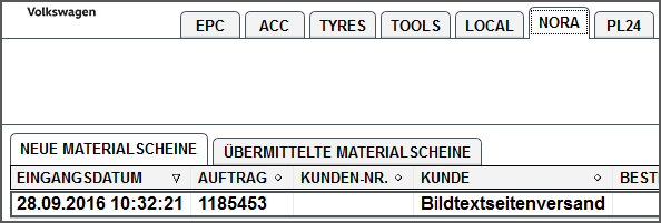 NORA Materialschein