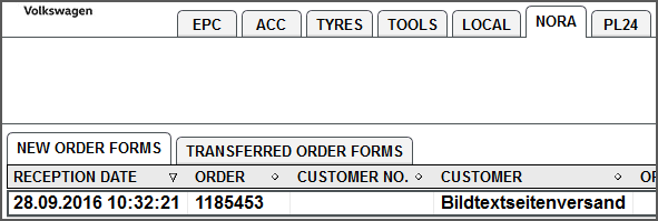 NORA order form