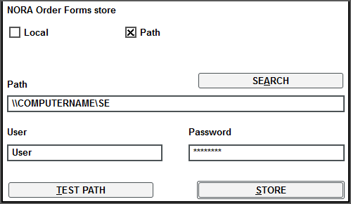 NORA settings - path